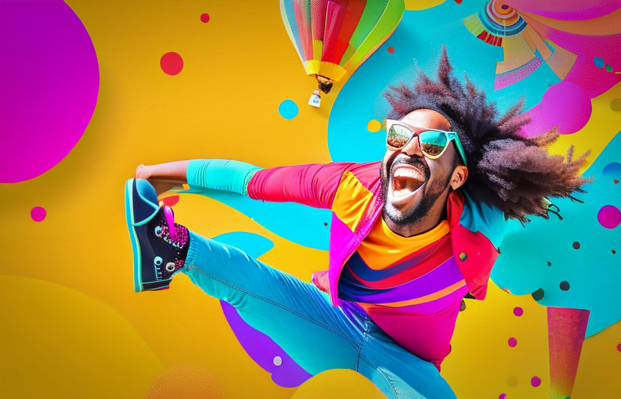 Cartoonized photo of a person having fun