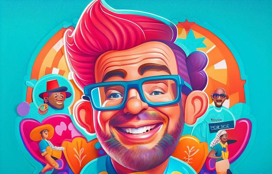 Cartoon portrait with a fun and creative touch