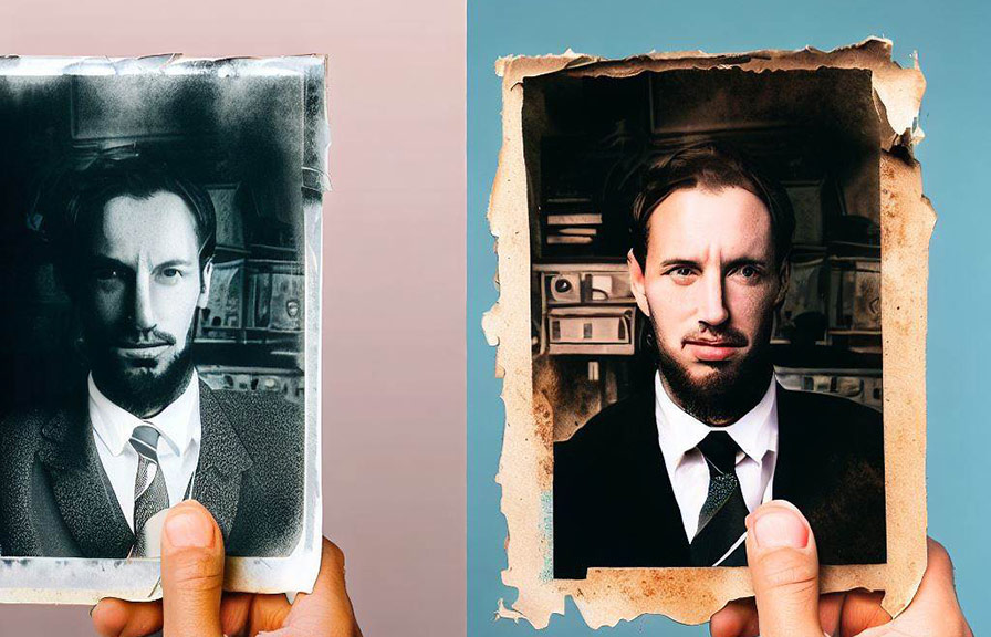 Before and after photo restoration