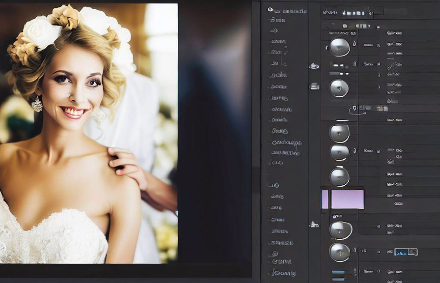 Wedding photo editing software interface