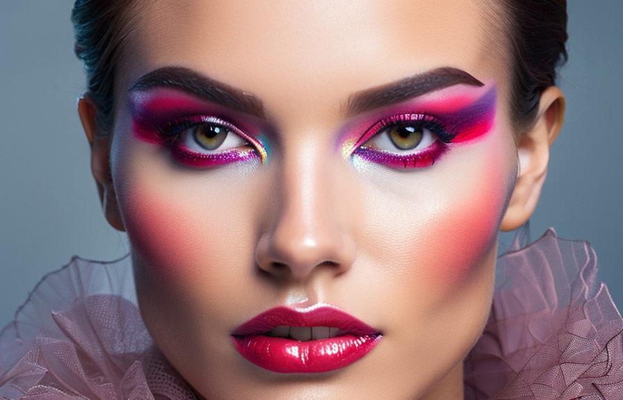 High-end fashion photo with perfect skin retouching