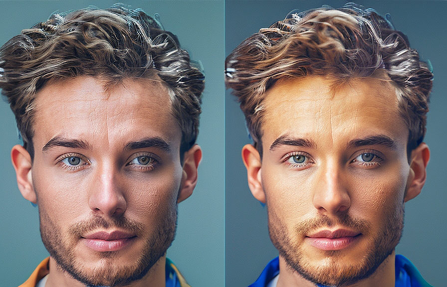 AI technology being used to edit a portrait photo