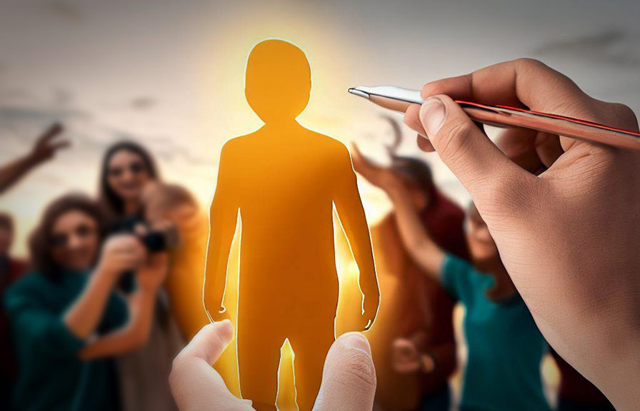 Person added to group photo using photo retouching