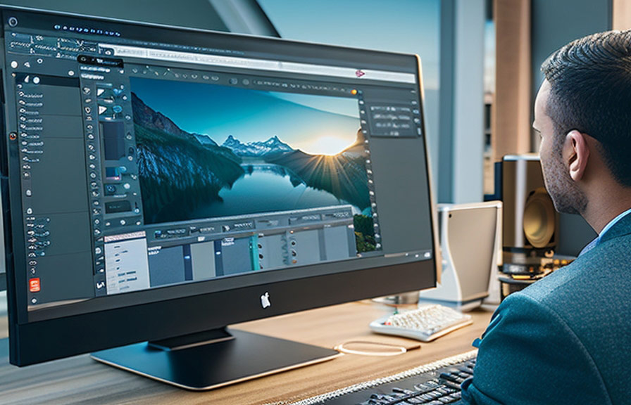 Product photo being edited on a computer screen
