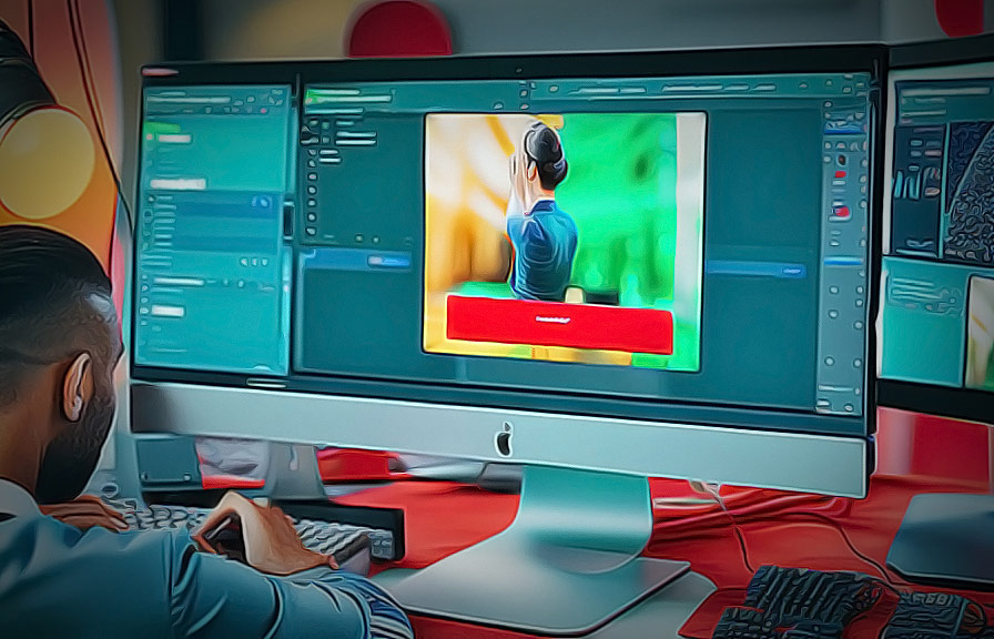 Product photo being edited on computer screen