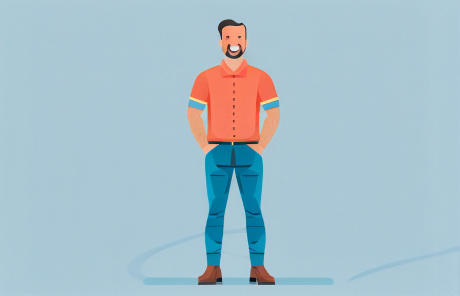 A confident person standing with good posture