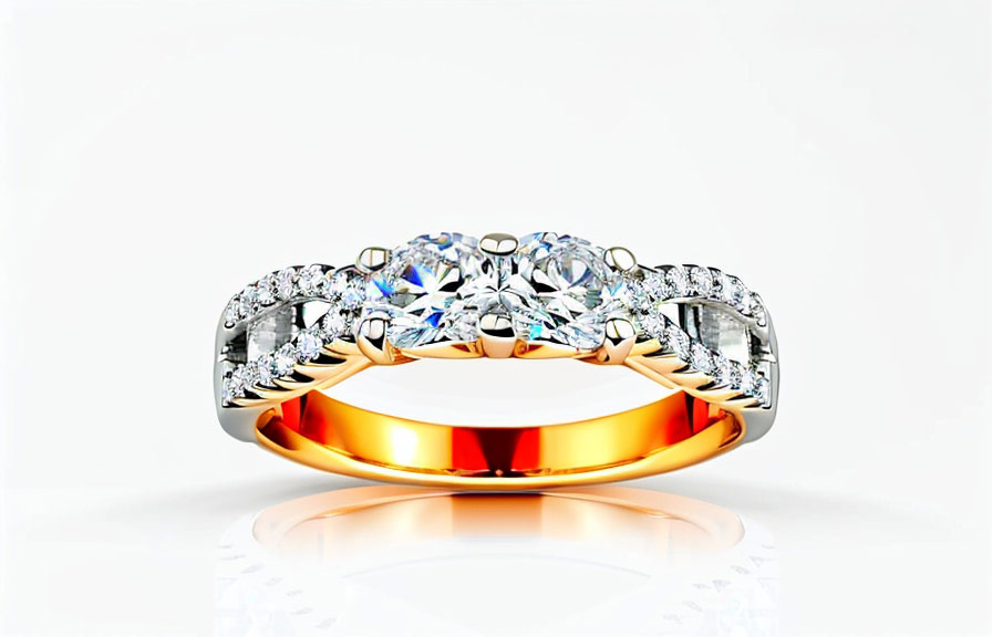 Diamond ring with a fiery sparkle