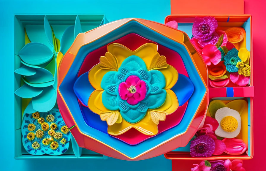 Product photo with vibrant colors and symmetrical composition