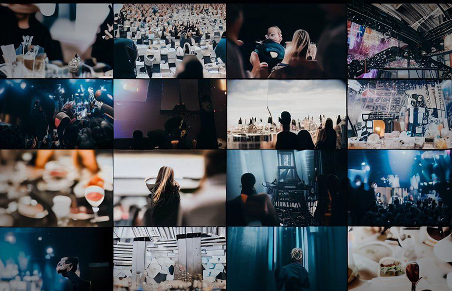 Collage of event photos with a mix of wide shots and close-ups