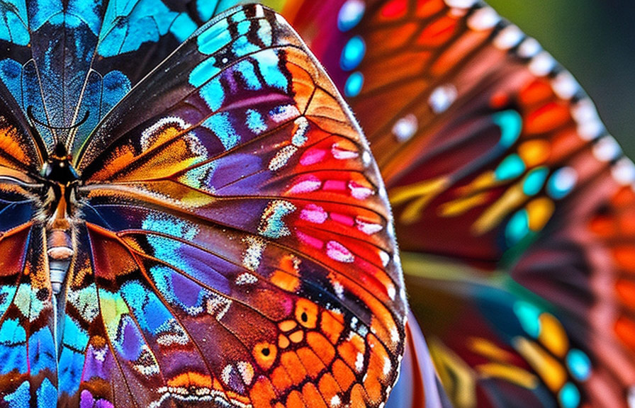 Close-up of butterfly wings in macro photography