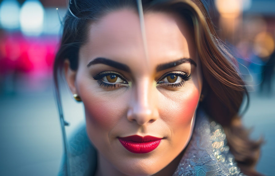 Portrait taken with phone camera and blurred background