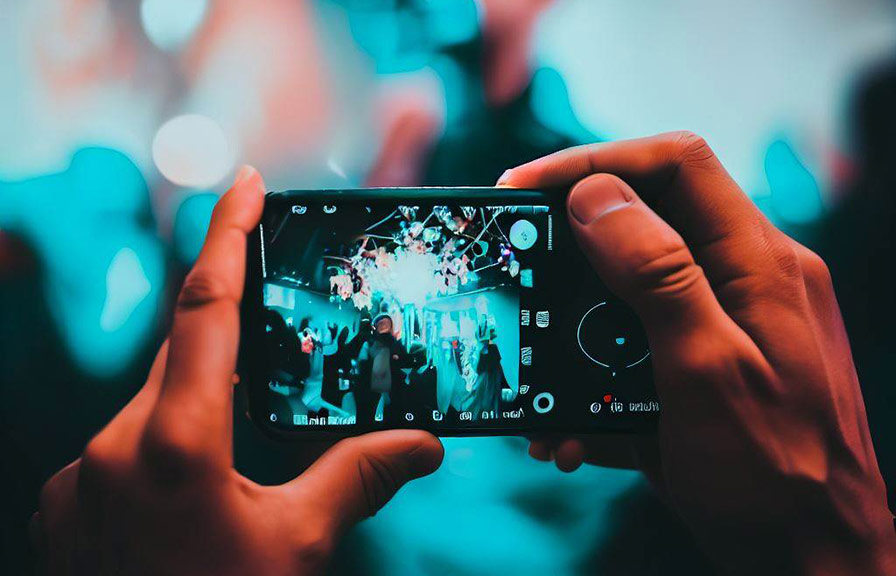 Person taking creative and eye-catching event photo