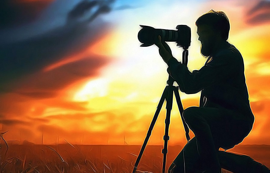 Photographer capturing a stunning wildlife photo using creative techniques and proper technique