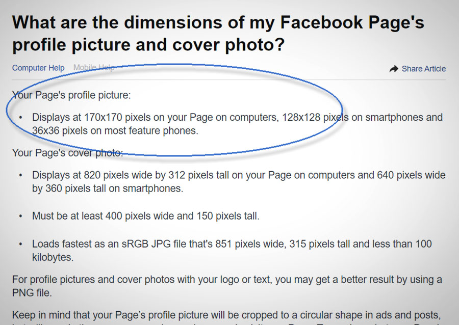 Facebook Profile Picture Image Size ~ The Complete List Of Facebook ...