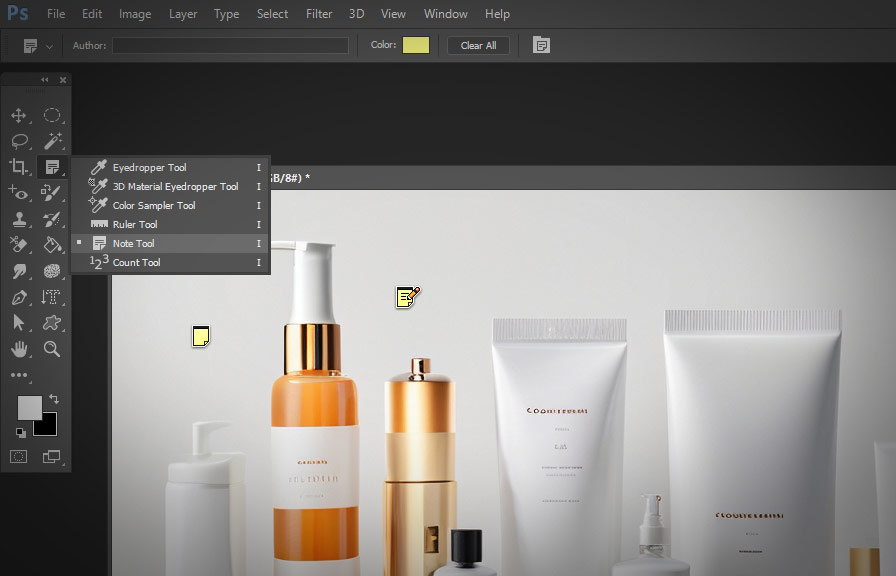 Tips for using the note tool in photoshop