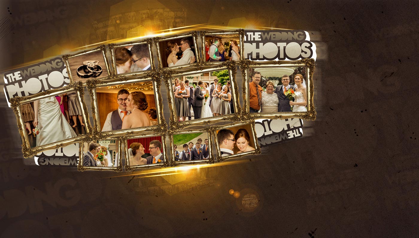 Designing Wedding photo collage and retouching