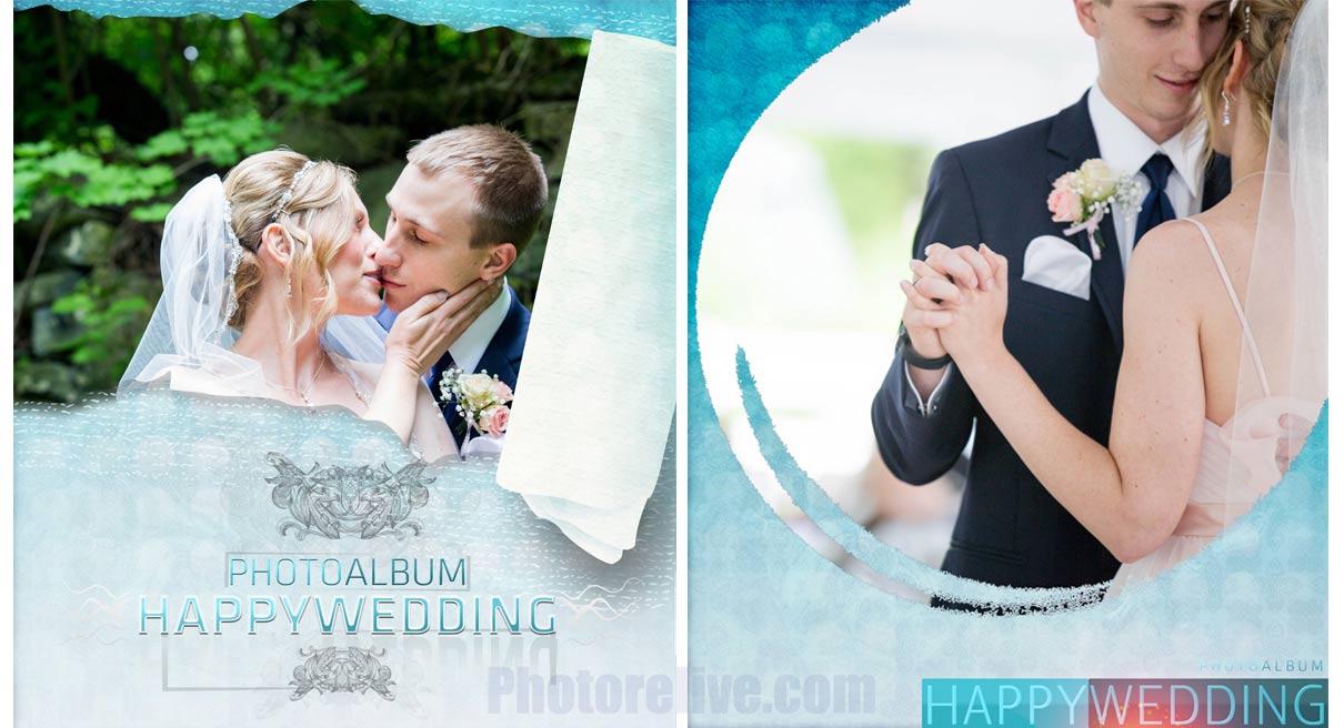 back and front modern wedding photo book cover design
