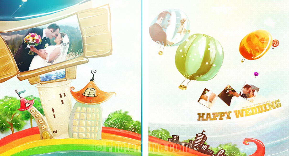 Cartoon Wedding photo book design