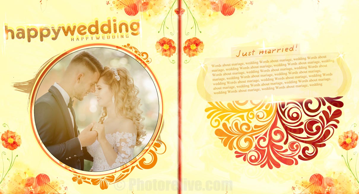 flowery wedding photo book design