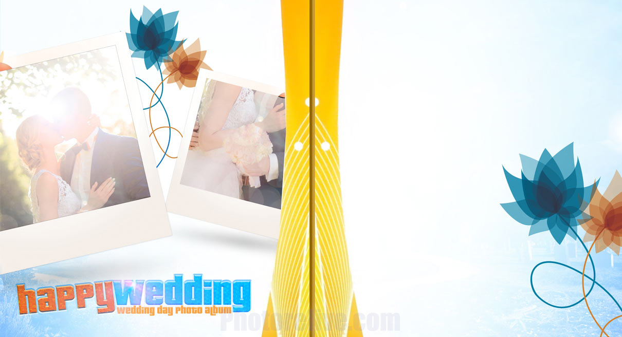 modern wedding album flowery design