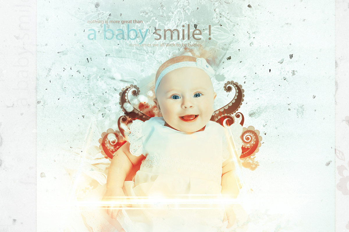 retouching Newborn photo editing with background manipulation